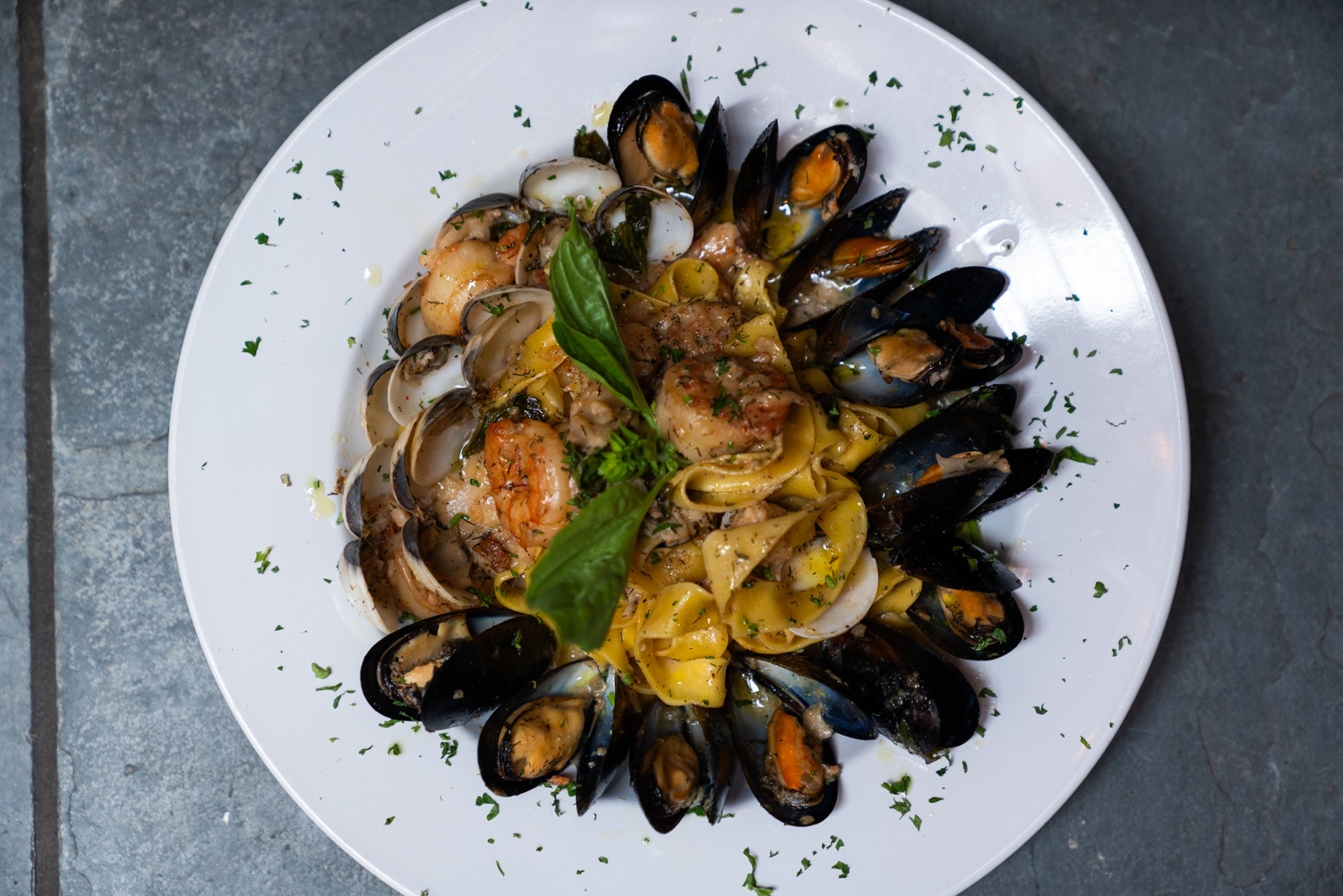 Seafood pasta dish at Joanne Trattoria